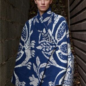 Gary Graham 422 navy alpaca and wool coverlet cardigan coat